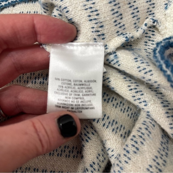 Anthopologie Postmark Striped Tunic Faux Leather Pockets Size Small - Picture 12 of 13